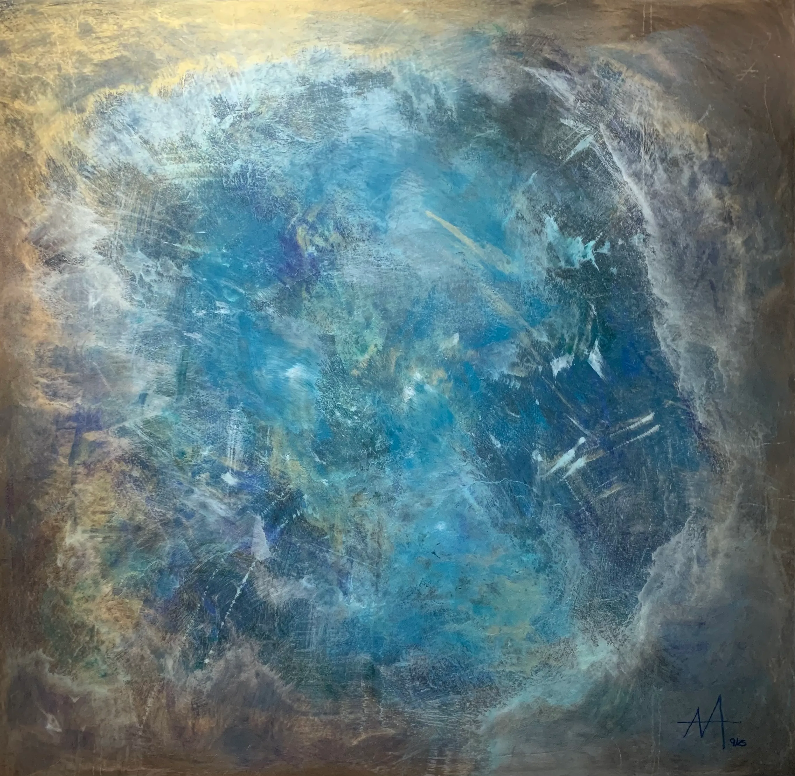 Light Codes from Ocean, 2025 — Acrylique sur métal